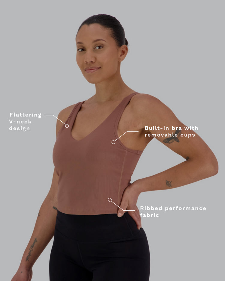 Women's ribbed bra top #color_brick